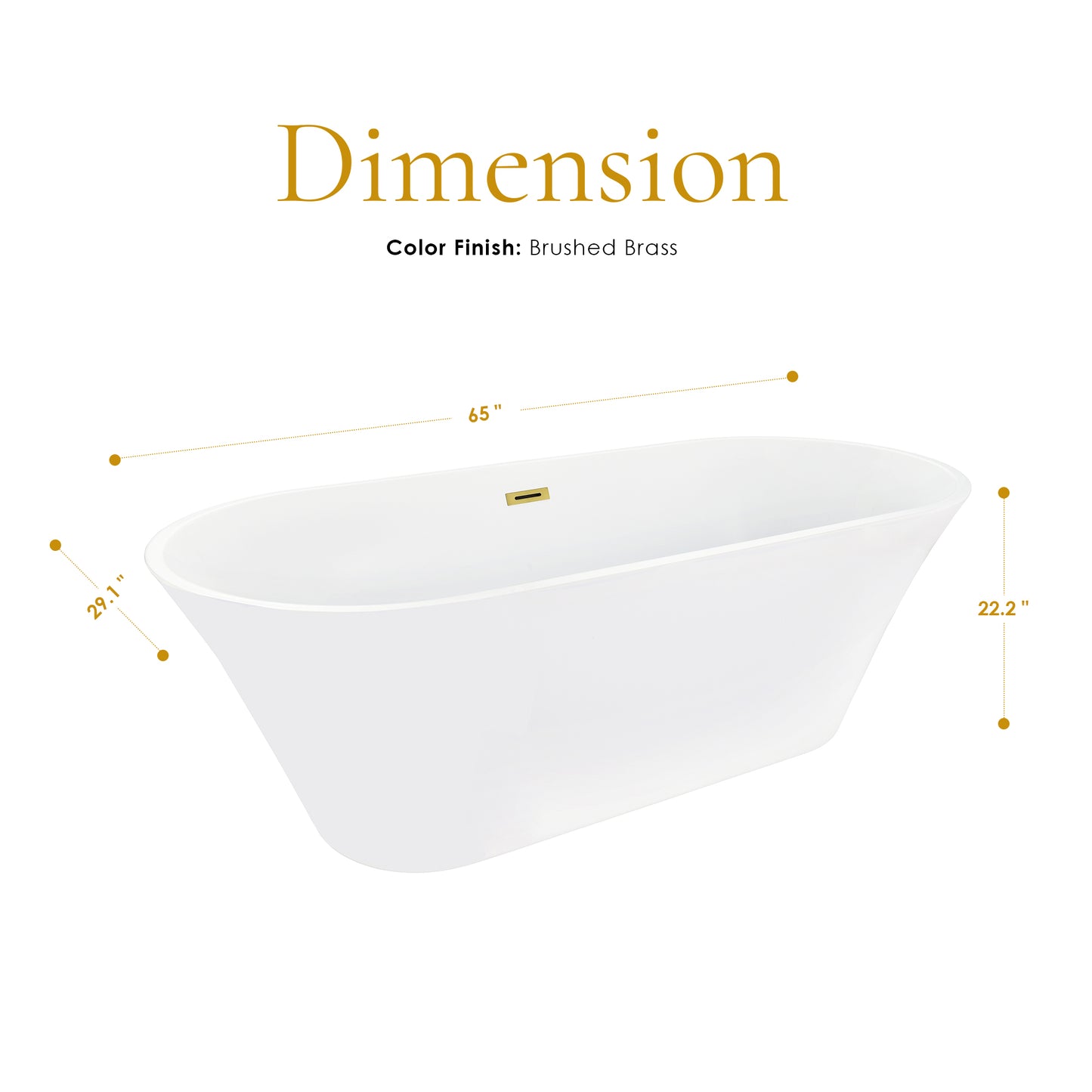Sleek, Contemporary Oval Design Freestanding Bathtub by Altair