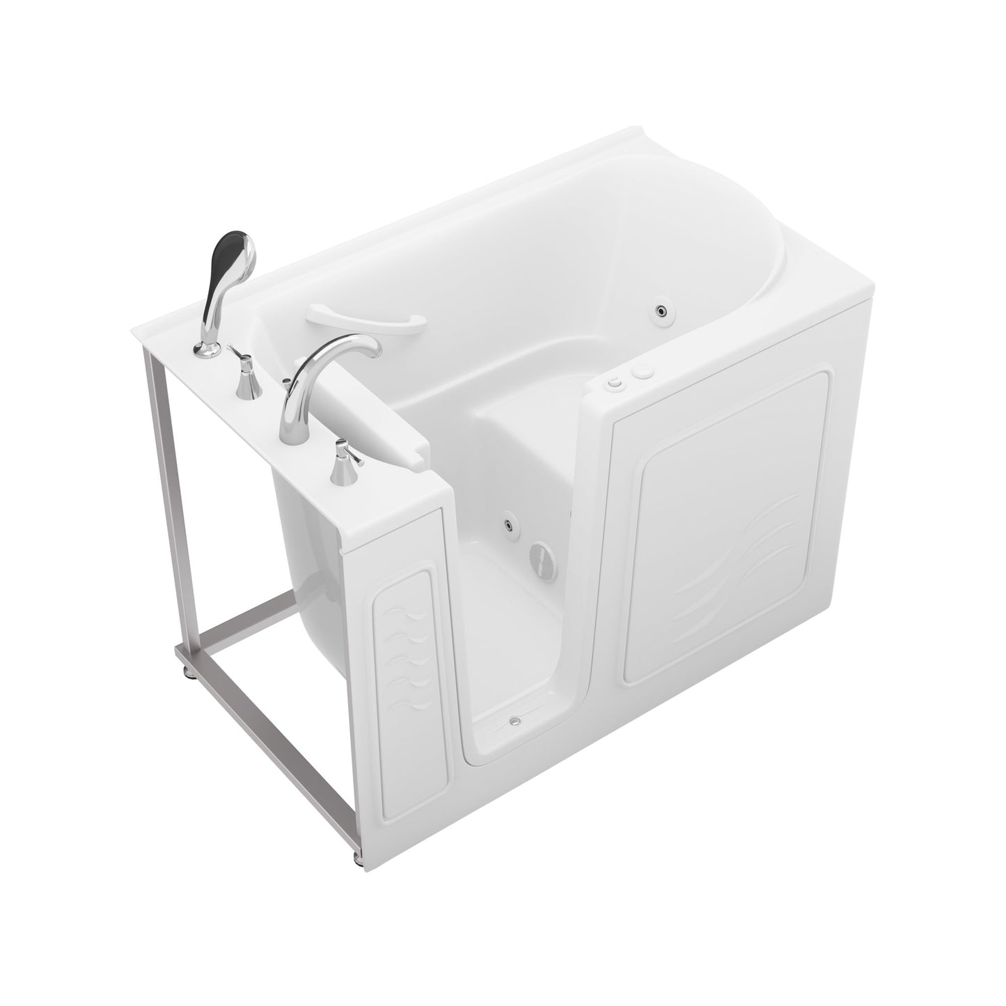 Value Series 30 in. x 53 in. Left Drain Quick Fill Walk-In Whirlpool and Air Tub in White