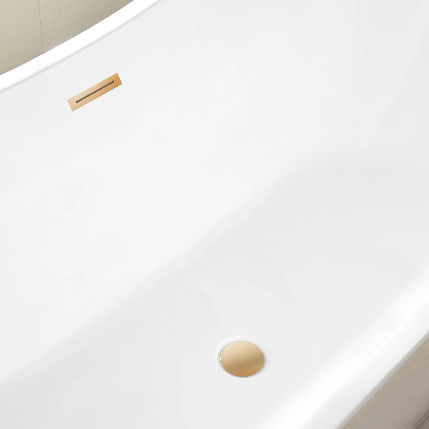 Freestanding Soaking Bathtub with Center Drain in White by Vanity Art