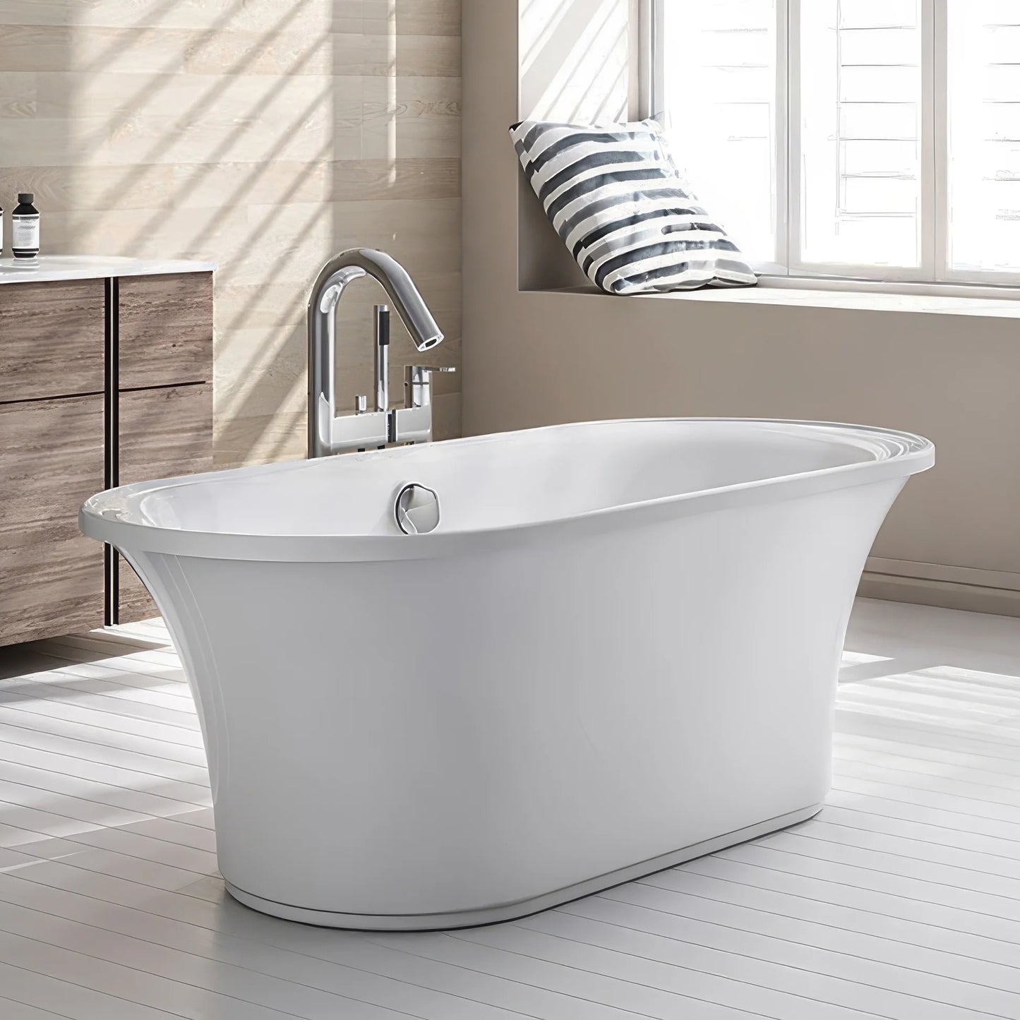 Elegant Double Ended Freestanding Bathtub – Modern Bathroom Luxury by Whitehaus