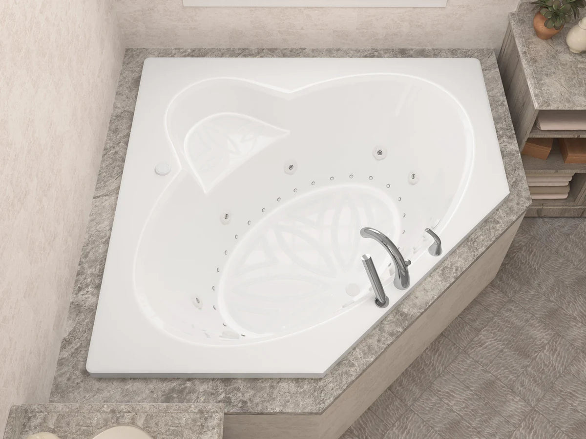 Sublime 60 in. x 60 in. Corner Air & Whirlpool Jetted Bathtub with Left Drain in White