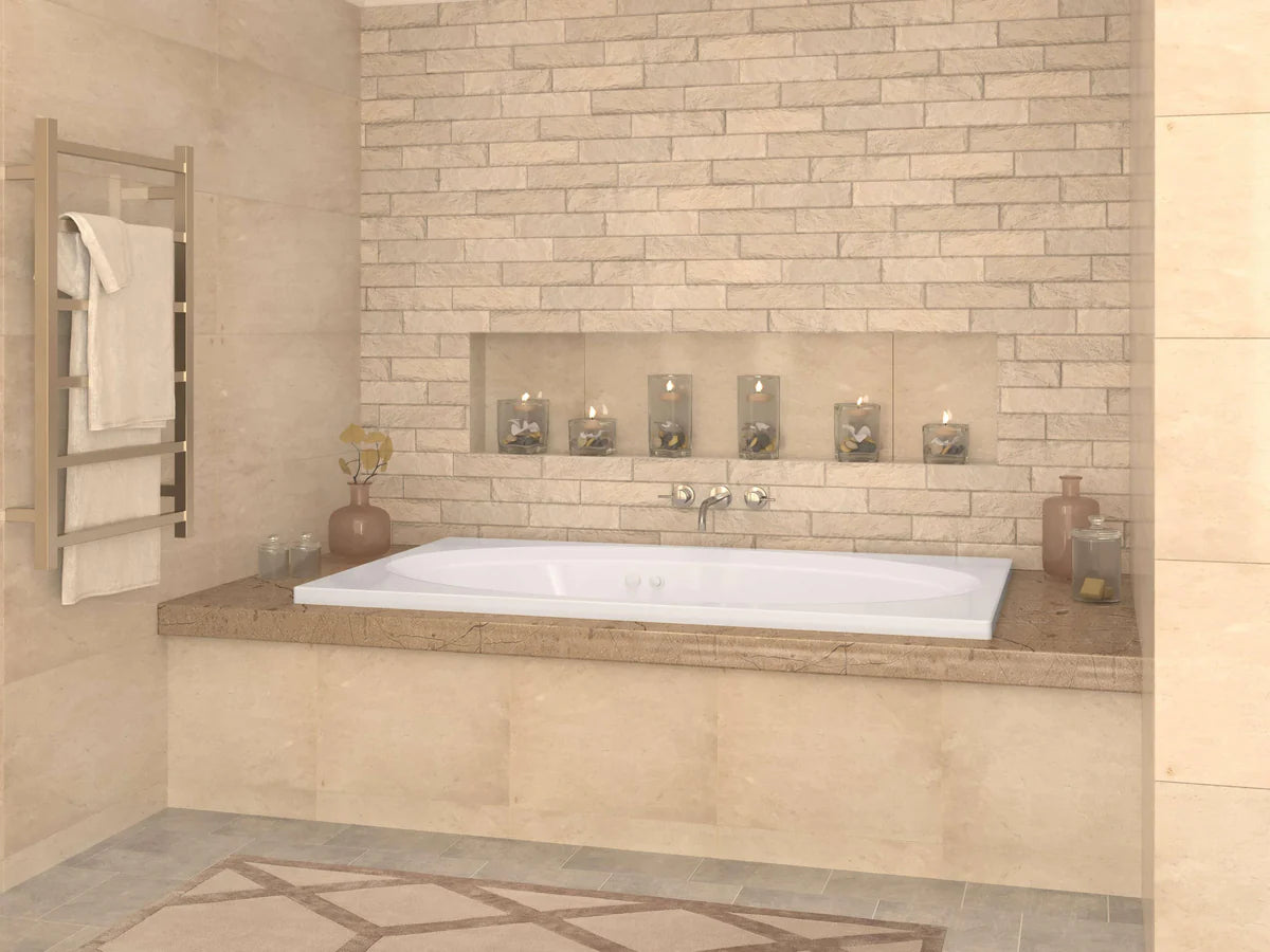 Imperial Series 84 in. x 43 in. Rectangular Whirlpool Bathtub with Right Drain and V-Style Back Jets in Glossy White