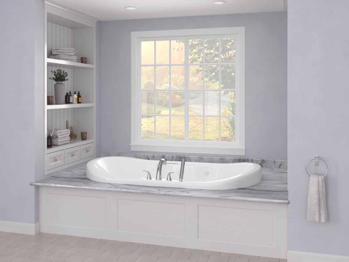 Indulgence 41 x 71 Oval Air and Whirlpool Jetted Bathtub with Left Drain in White