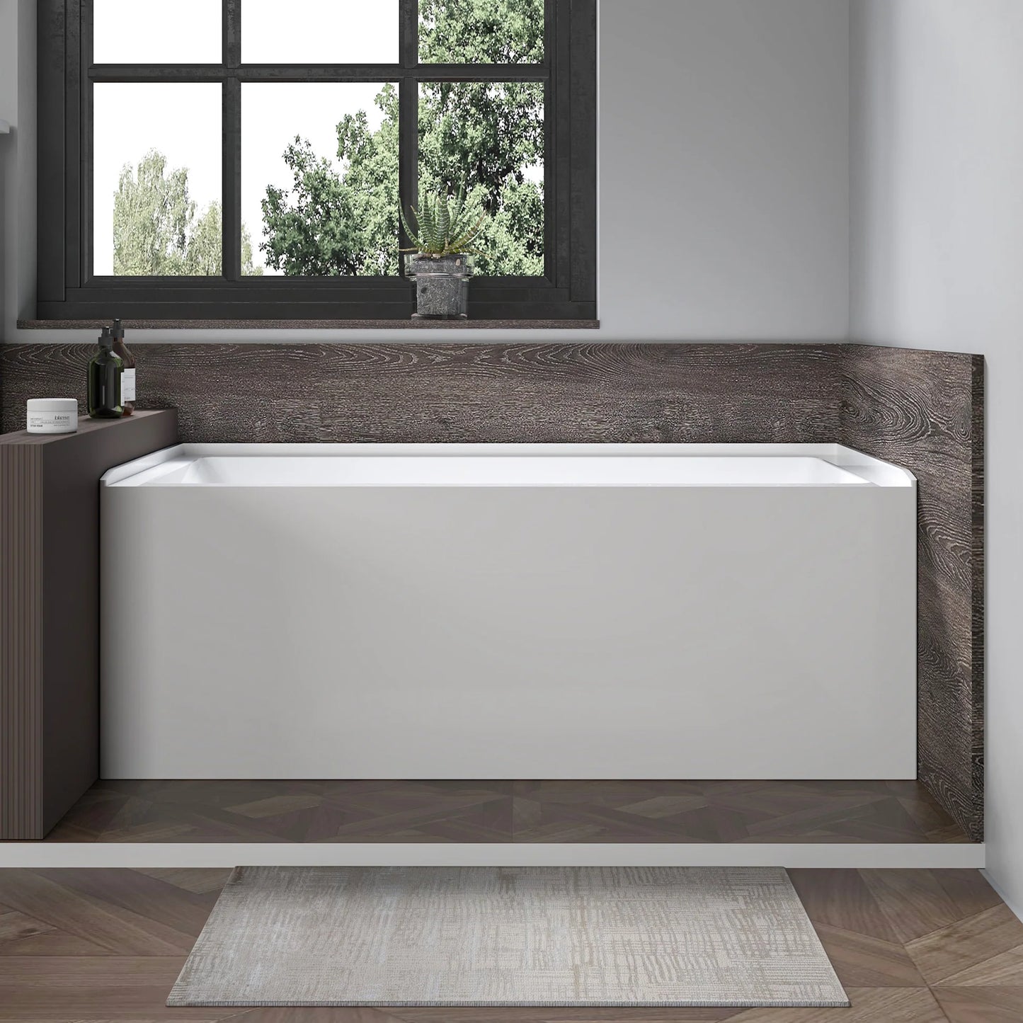 Acrylic Soaking Bathtub with Overflow and Drain RIGHT by Vanity Art