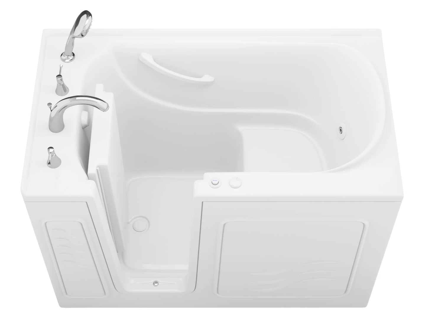 Value Series 30 in. x 53 in. Left Drain Quick Fill Walk-in Whirlpool Tub in White