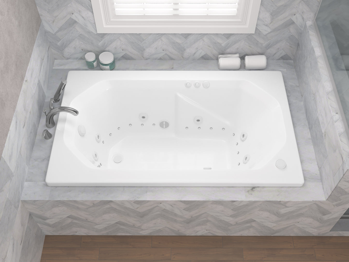 Onyx 60 in. x 36 in. Rectangular Whirlpool and Air Bathtub with Right Drain and VS Jets and Aromatherapy in Glossy White