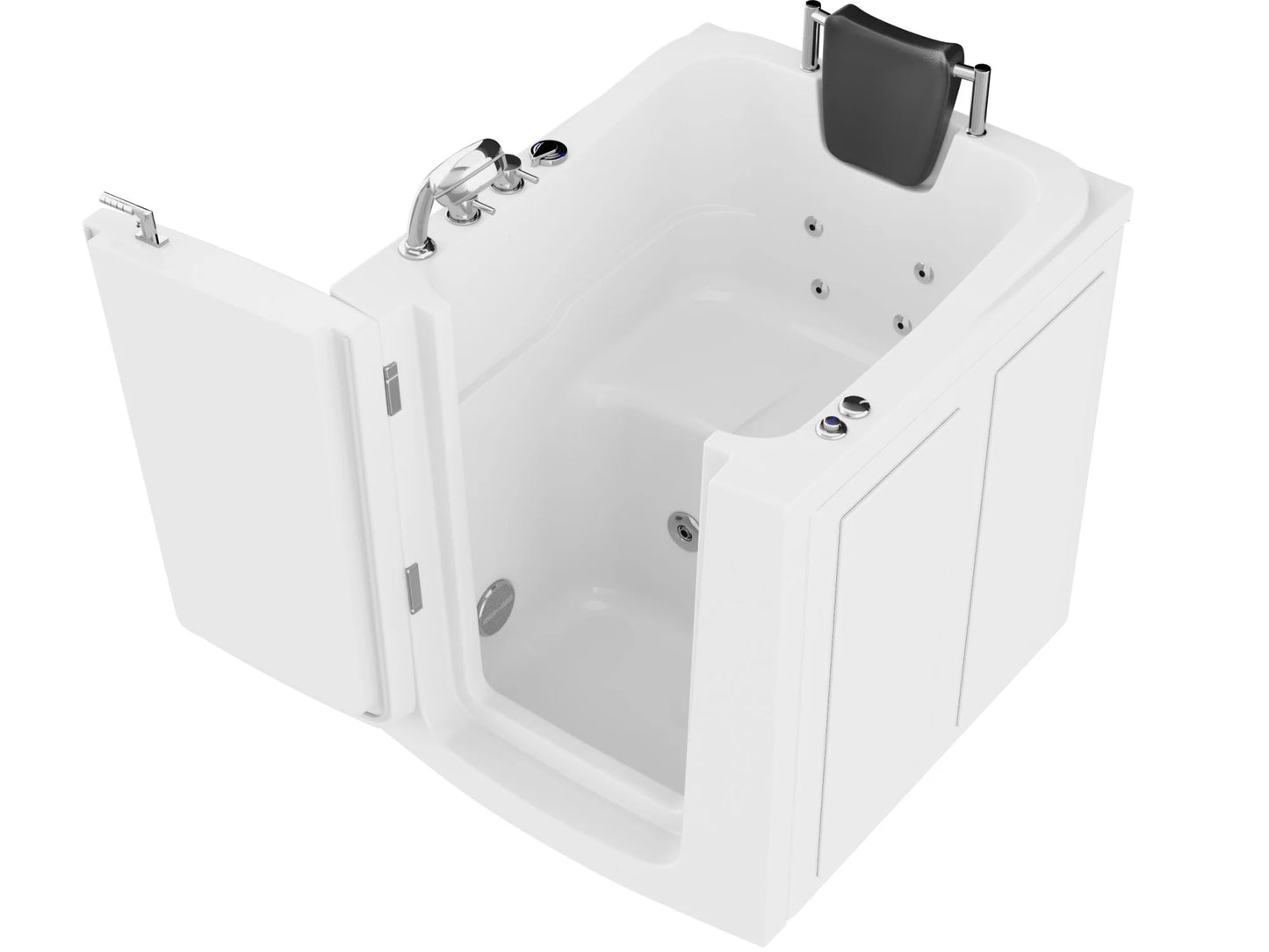 Coupe Series 32 in. x 38 in. Left Swinging Door Walk-In Whirlpool Tub with Left Swinging Door in White