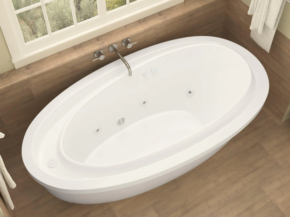 Atlantis Whirlpools Breeze 38 x 71 Oval Freestanding Whirlpool Jetted Bathtub