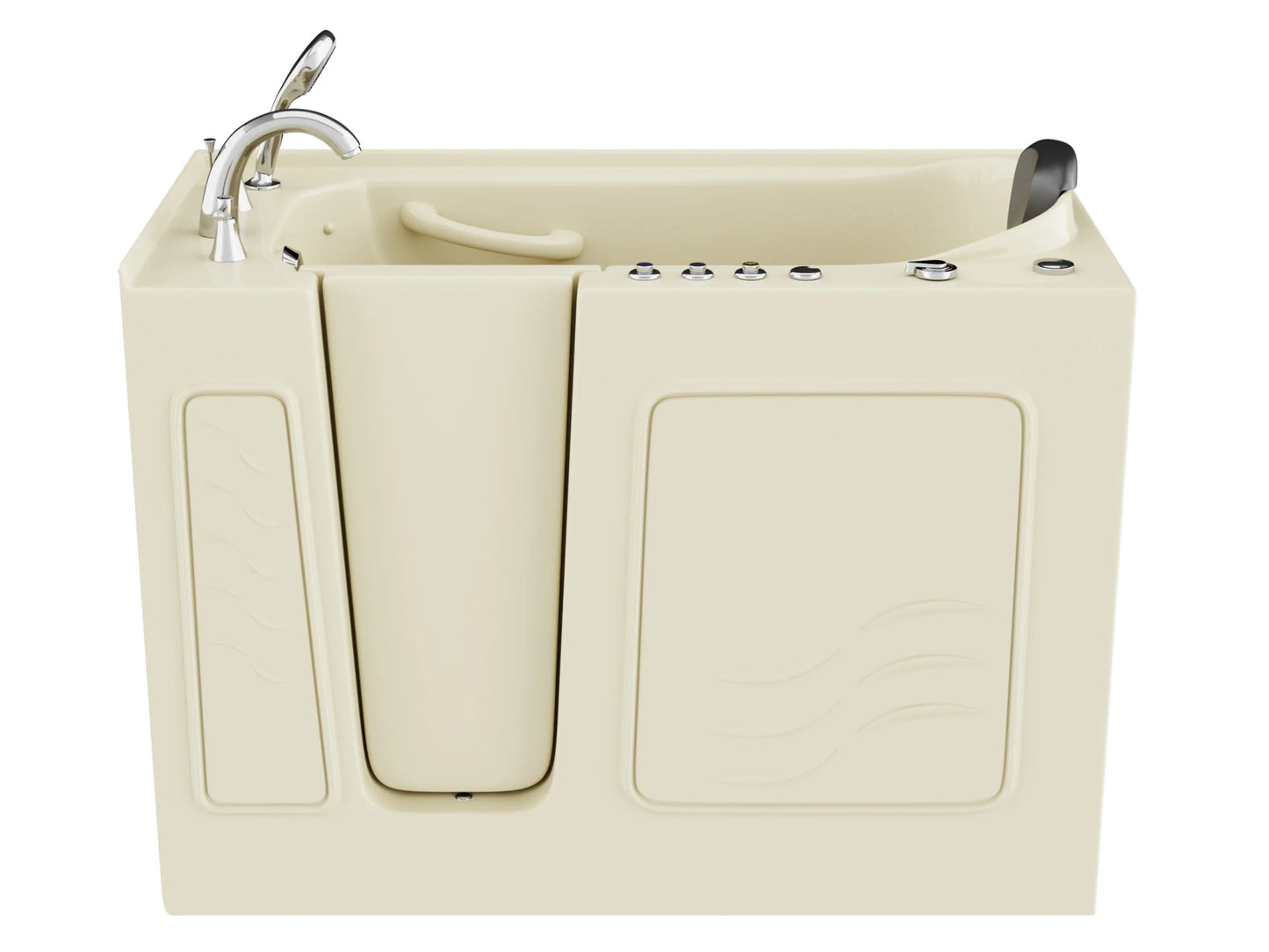 Coupe Series 26 in. x 53 in. Left Drain Quick Fill Walk-In Soaking Tub in Biscuit