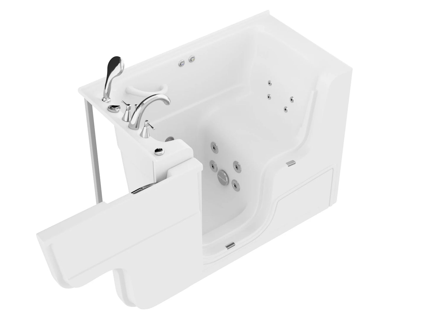 Coupe Series 29 in. x 53 in. Left Drain Wheelchair Access Walk-In Air Tub in White