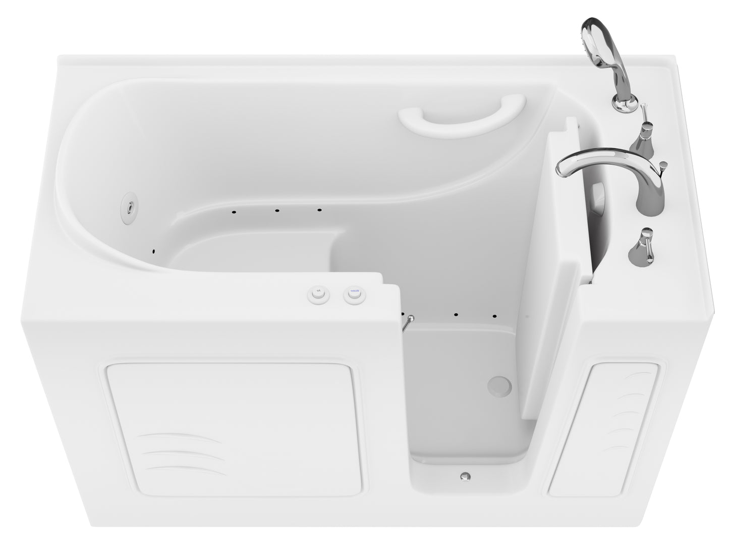 Coupe Series 29 in. x 52 in. Right Drain Quick Fill Walk-In Air Tub in White