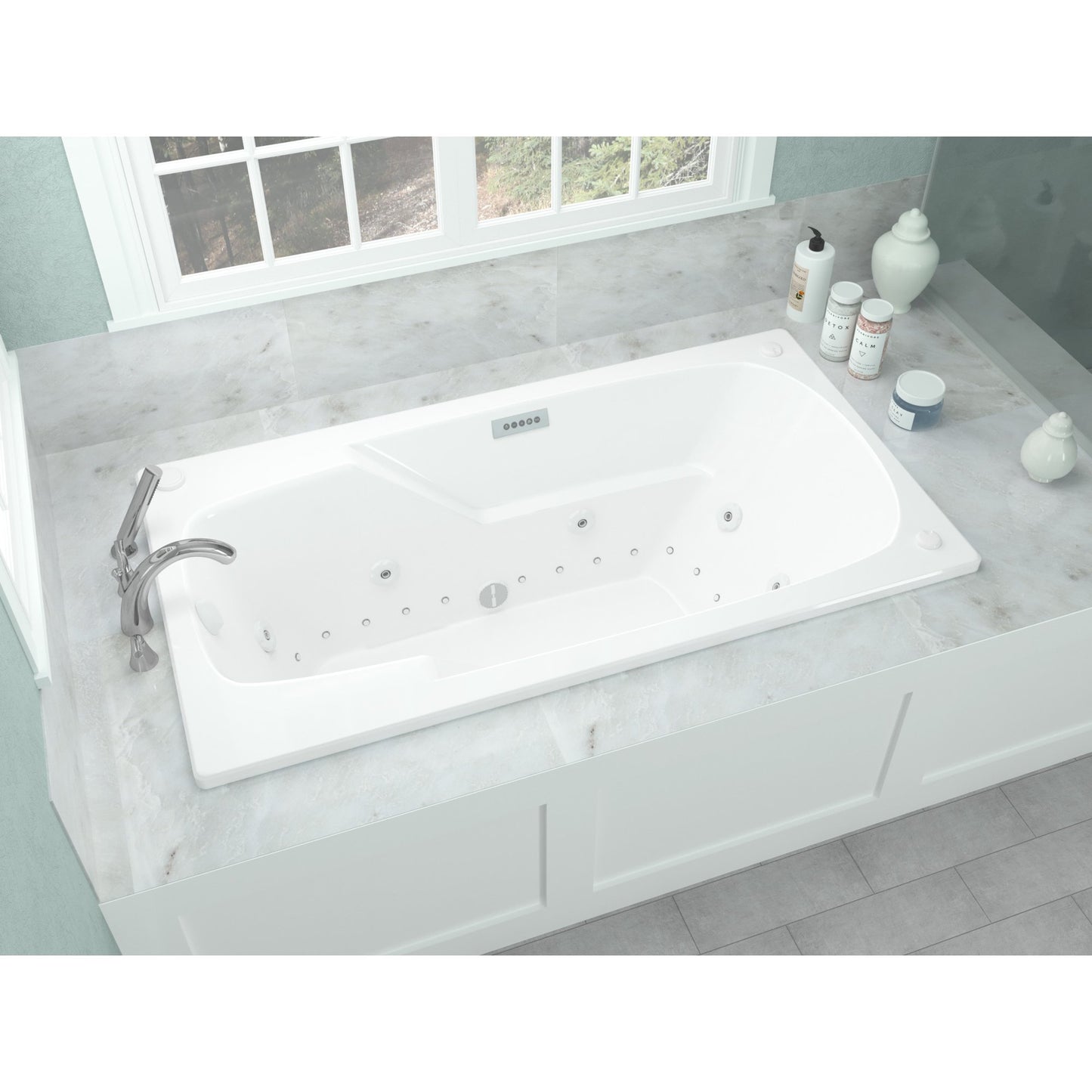 Eros 36 x 72 Rectangular Air & Whirlpool Jetted Bathtub with Reversible Drain