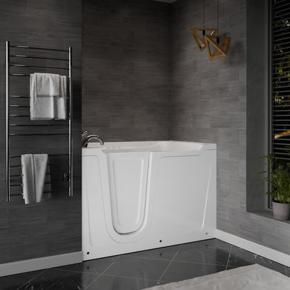 MediTub Collection 36x60 Whirlpool jetted bathtub, left drain, white with powered fast drain