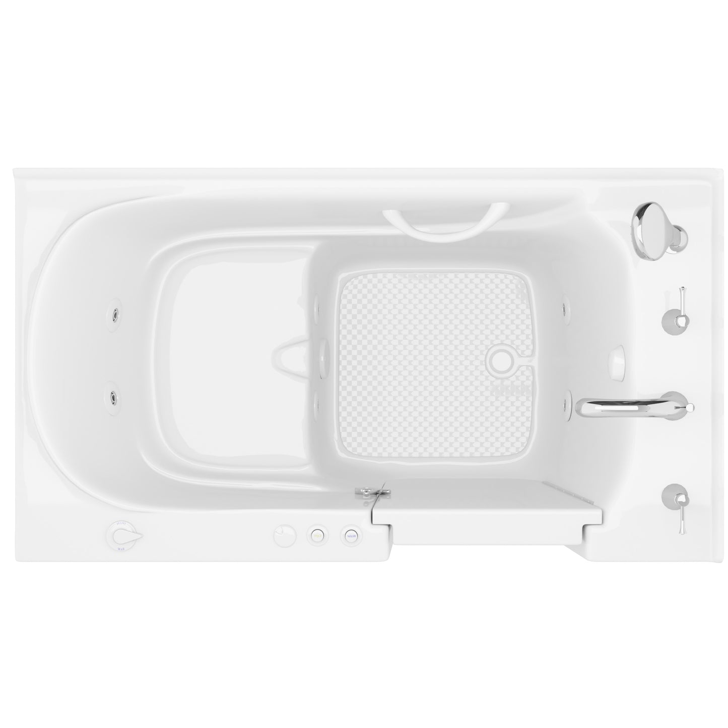 MediTub 30 x 54 Whirlpool jetted bathtub, white, right drain, powered fast drain
