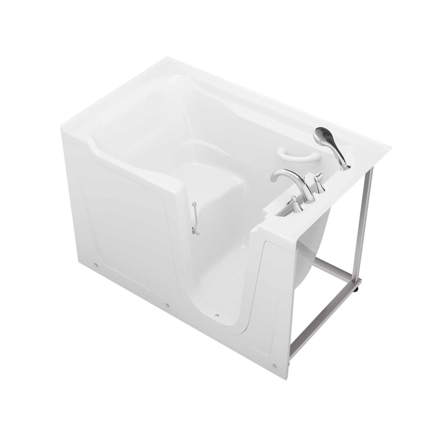MediTub Collection 36x60 white alcove bathtub with right-side drain, jetted soaker and fast-fill faucet set