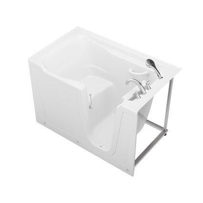 MediTub Collection 36x60 white alcove bathtub with right-side drain, jetted soaker and fast-fill faucet set