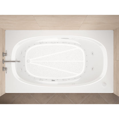 Polaris  42.25 x 65in. Air and Whirlpool Jetted Bathtub in White with Reversible Drain