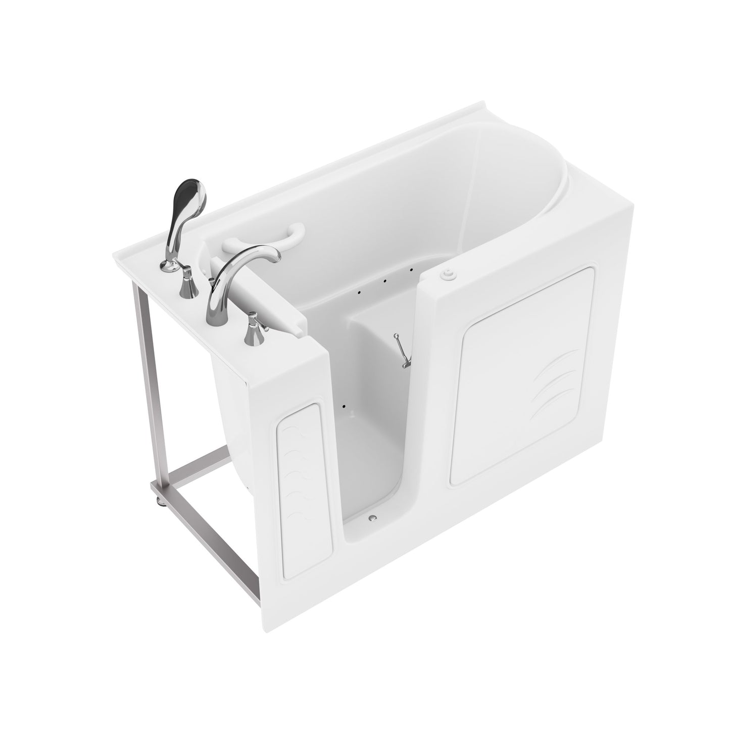 Value Series 26 in. x 53 in. Left Drain Quick Fill Walk-In Air Tub in White