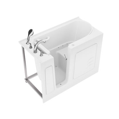 Value Series 26 in. x 53 in. Left Drain Quick Fill Walk-In Air Tub in White