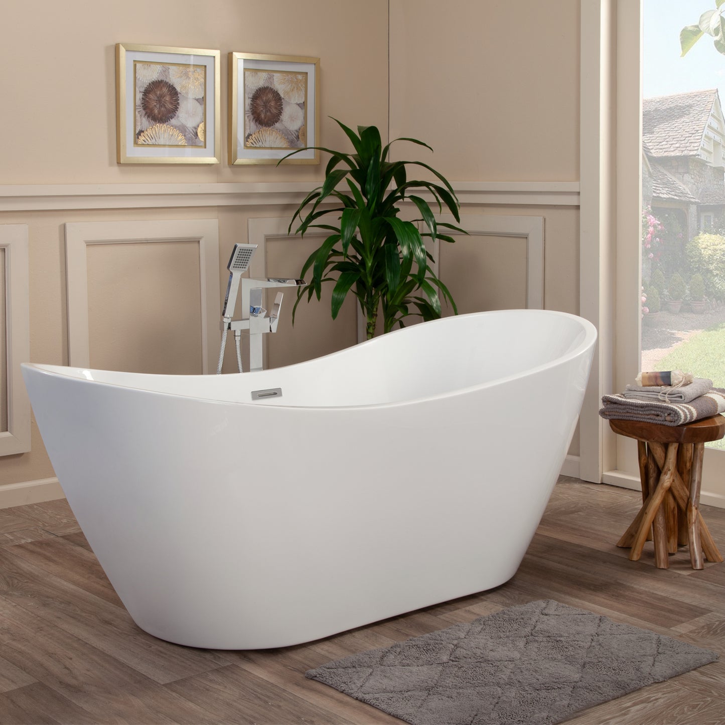 Striking Contemporary Beauty, Oval Design Freestanding Bathtub by Altair