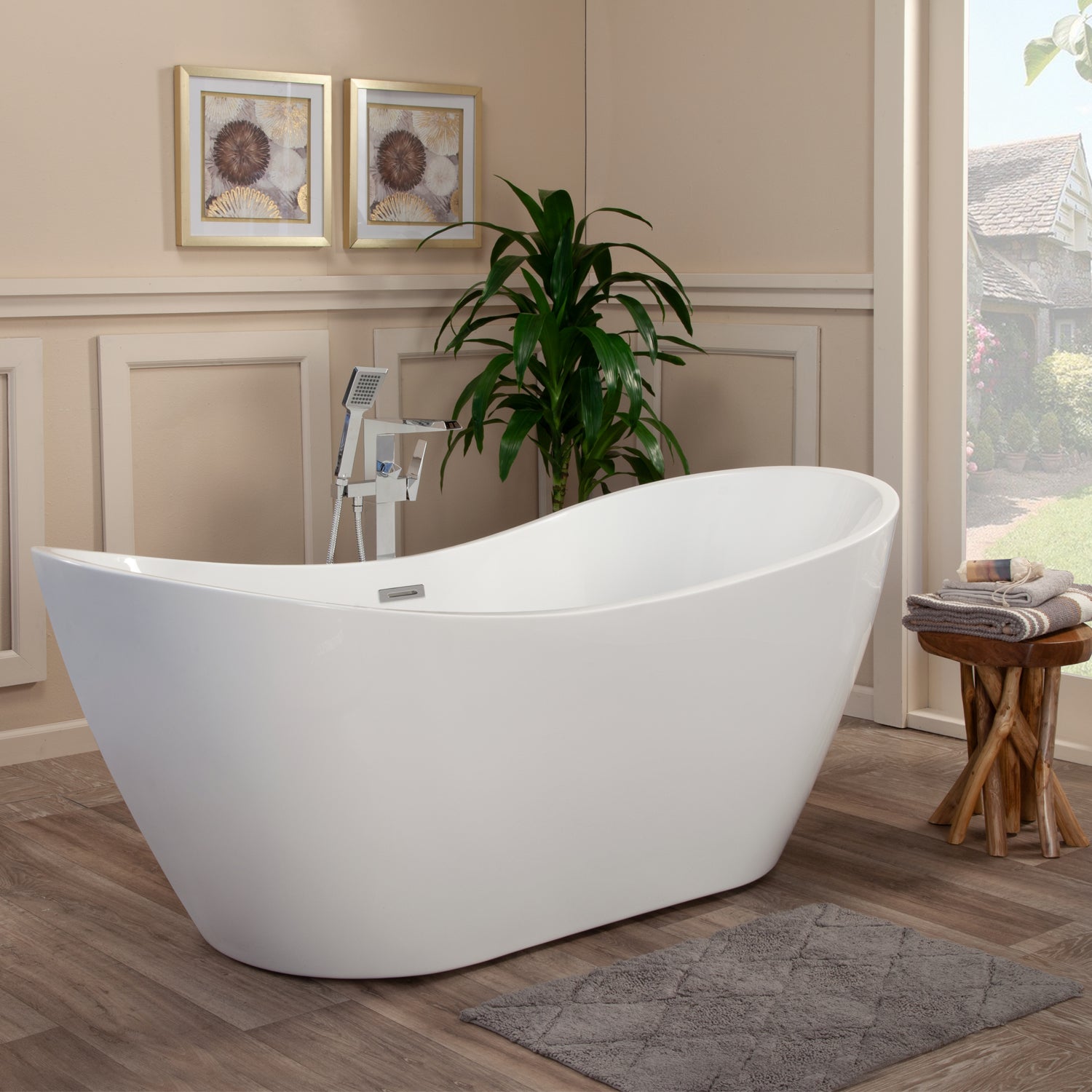 Striking Contemporary Beauty, Oval Design Freestanding Bathtub by Altair