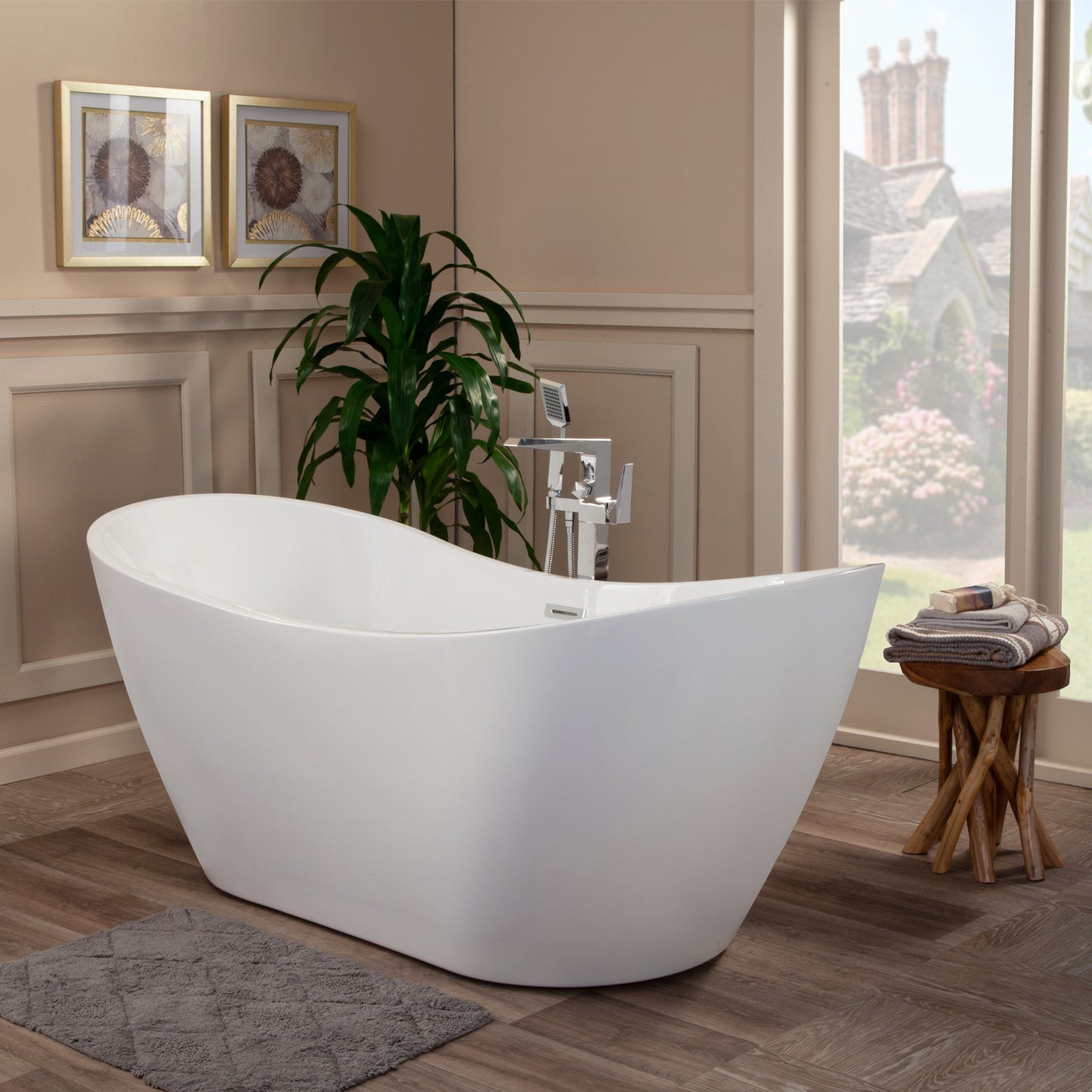 Striking Contemporary Beauty, Oval Design Freestanding Bathtub by Altair