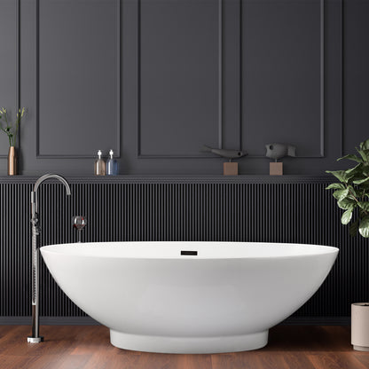 Elbow Freestanding Soaking Tub Contemporary Oval Design by Altair