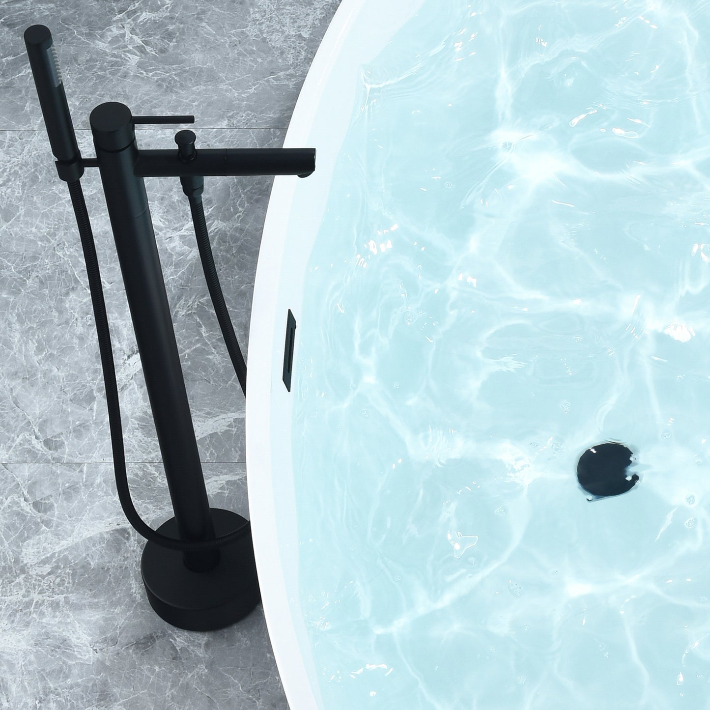 Elbow Freestanding Soaking Tub Contemporary Oval Design by Altair