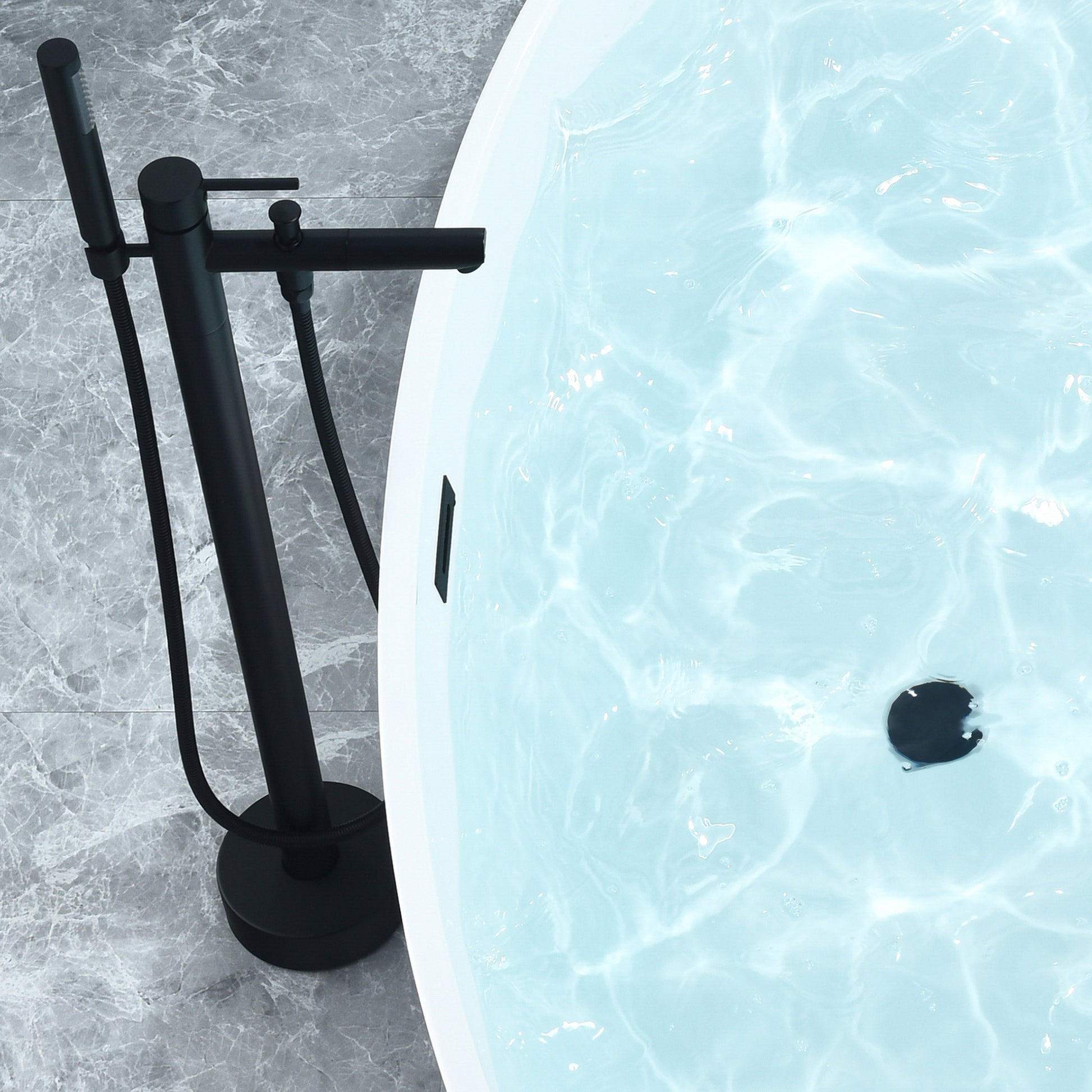 Elbow Freestanding Soaking Tub Contemporary Oval Design by Altair