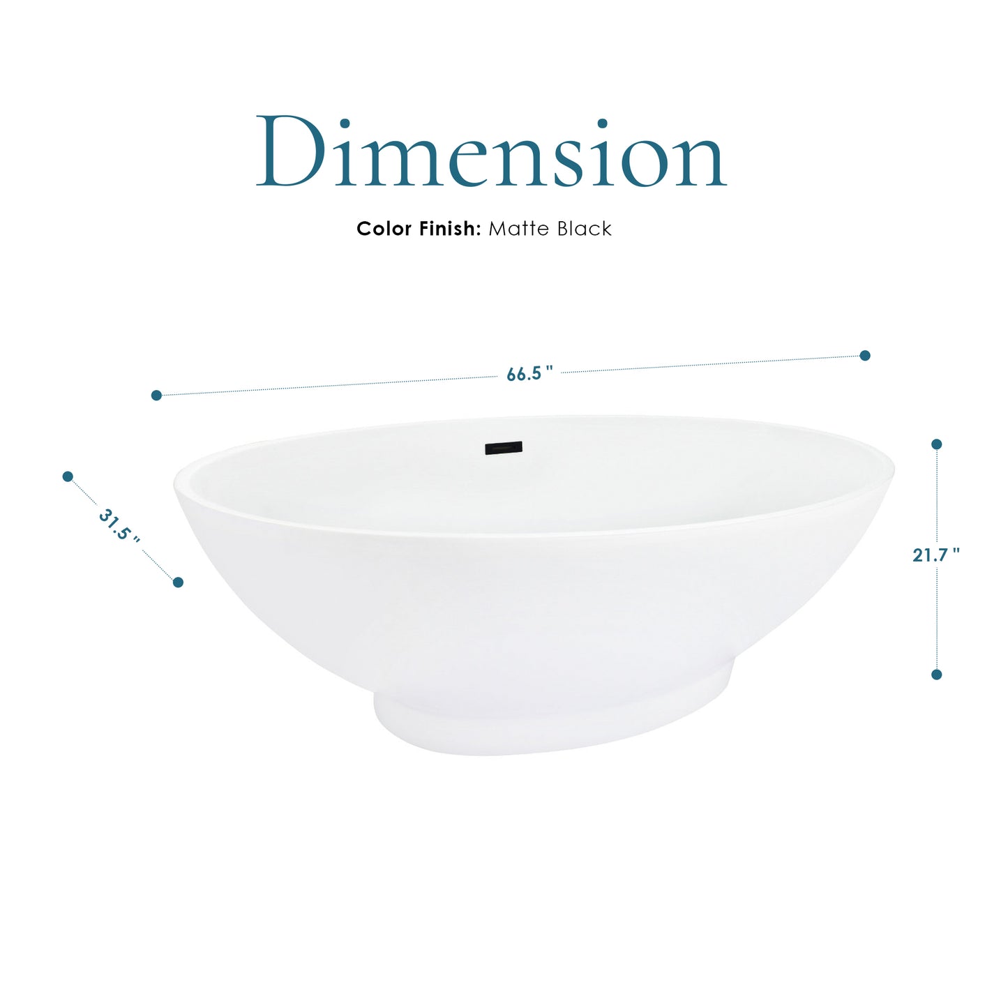 Elbow Freestanding Soaking Tub Contemporary Oval Design by Altair
