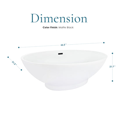 Elbow Freestanding Soaking Tub Contemporary Oval Design by Altair