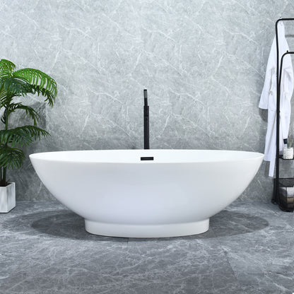 Elbow Freestanding Soaking Tub Contemporary Oval Design by Altair