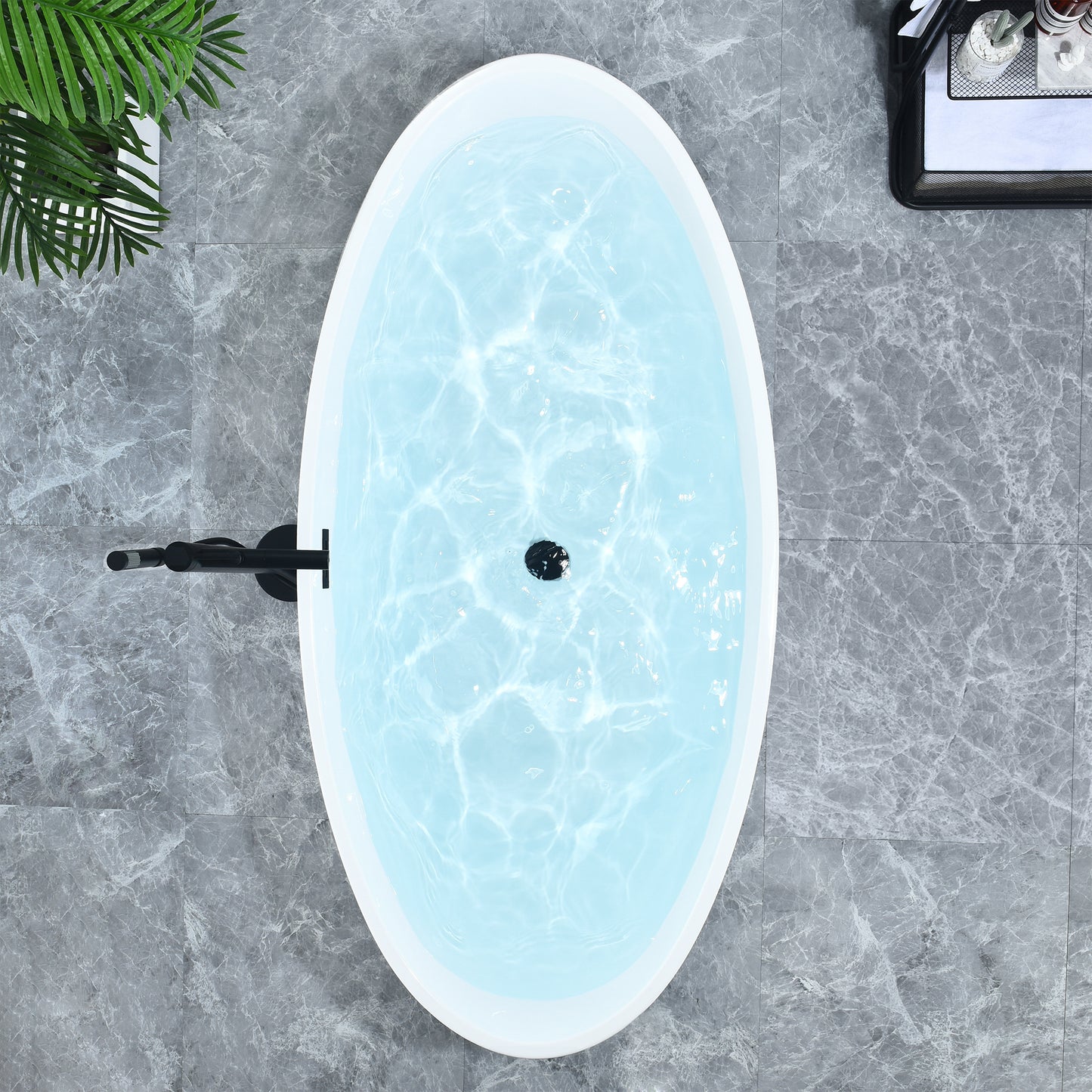 Elbow Freestanding Soaking Tub Contemporary Oval Design by Altair