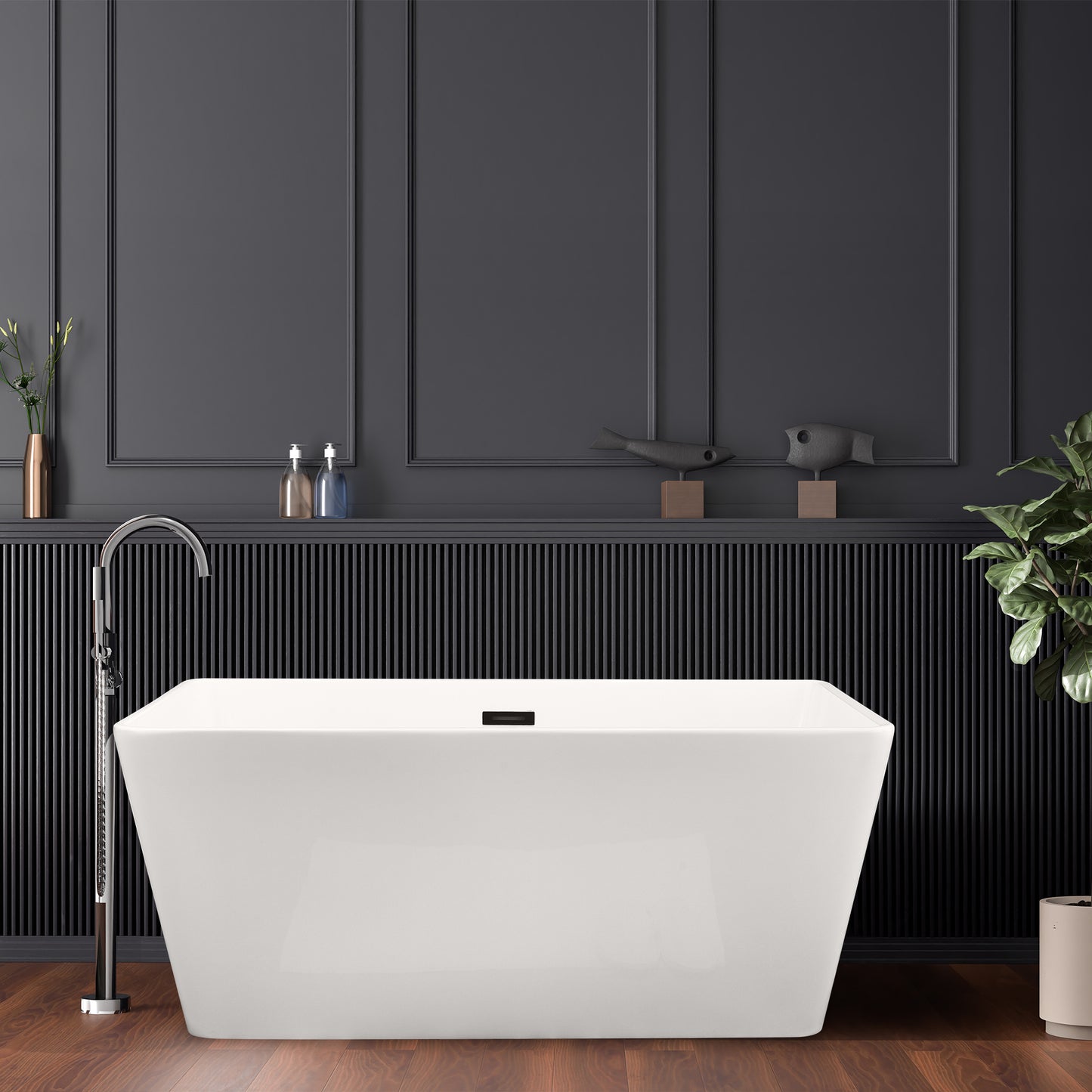 Freestanding Soaking Bathtub Features a Unique Square Silhouette by Altair