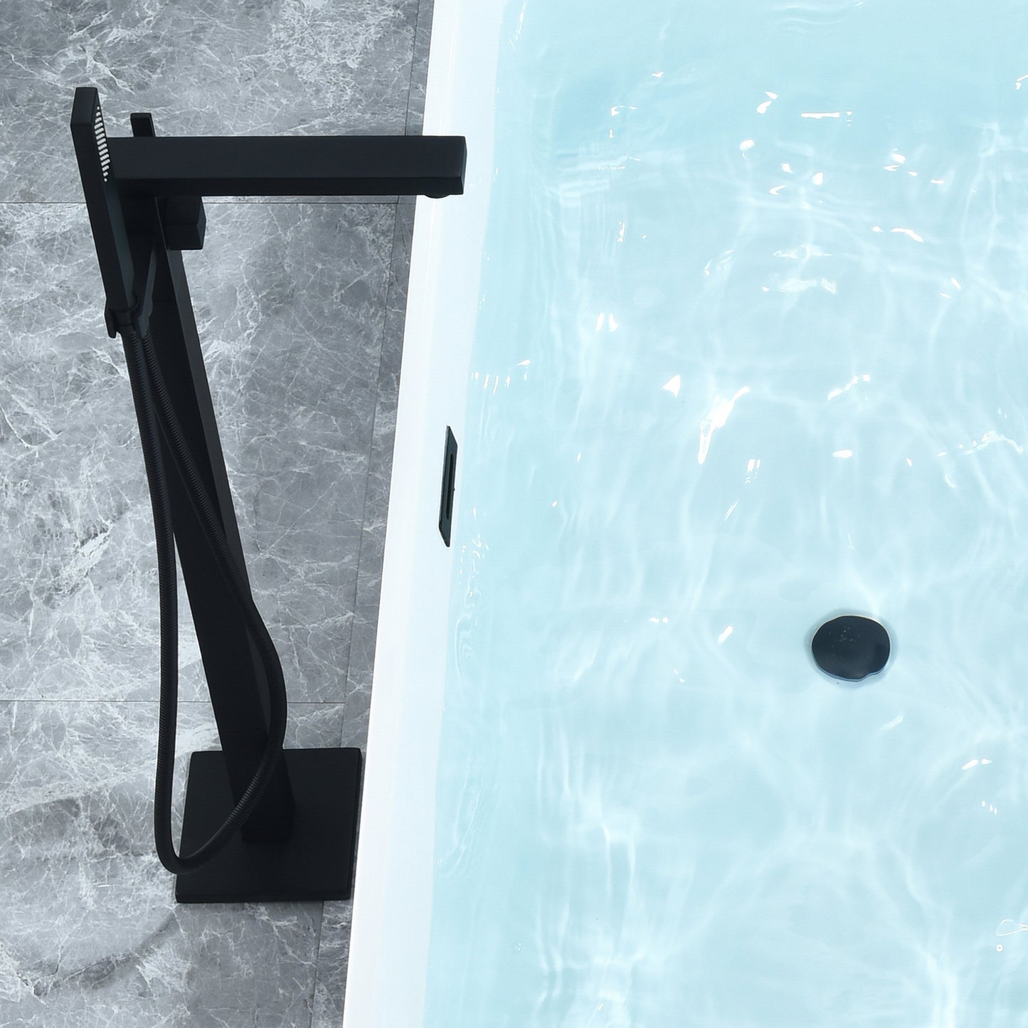 Freestanding Soaking Bathtub Features a Unique Square Silhouette by Altair