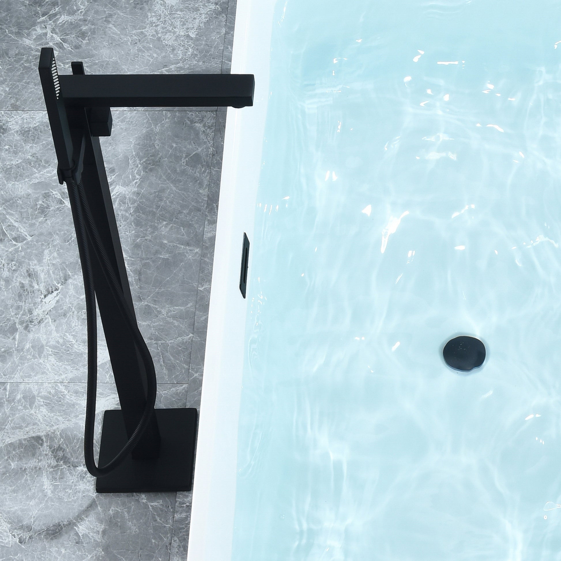 Freestanding Soaking Bathtub Features a Unique Square Silhouette by Altair