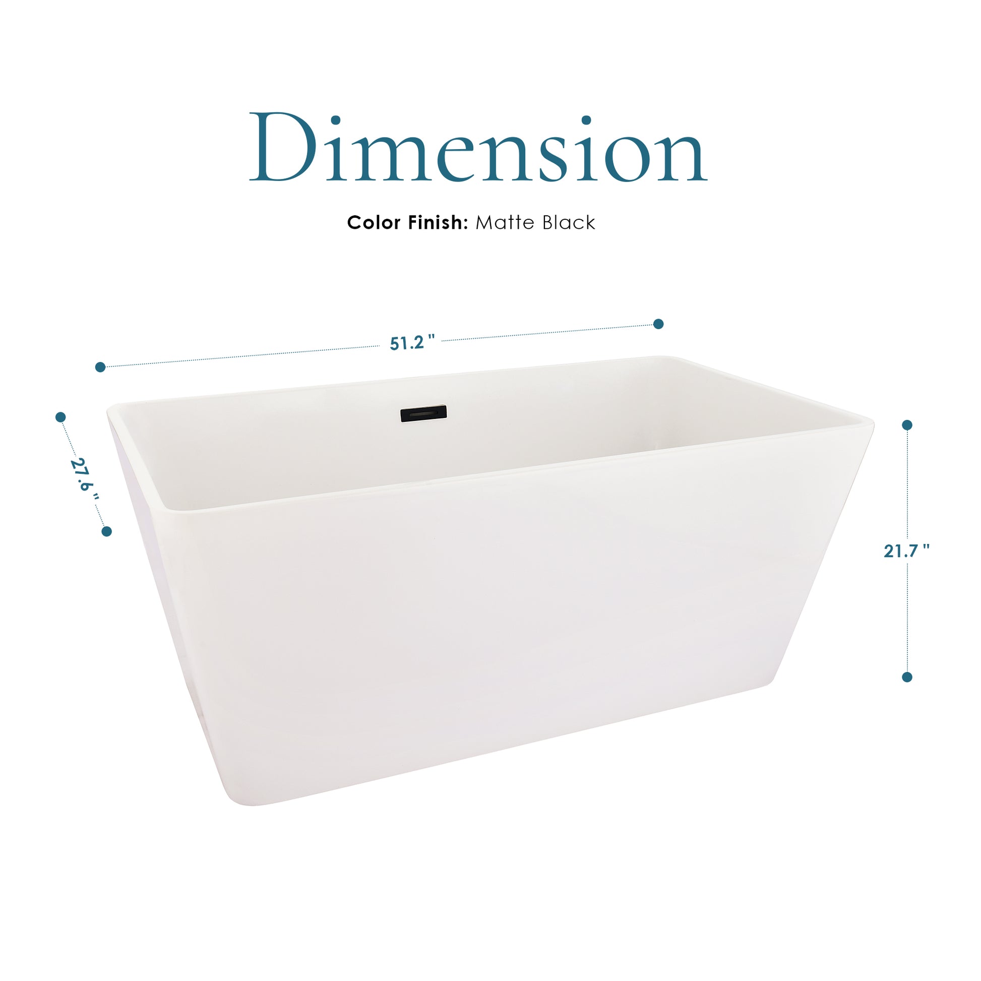 Freestanding Soaking Bathtub Features a Unique Square Silhouette by Altair