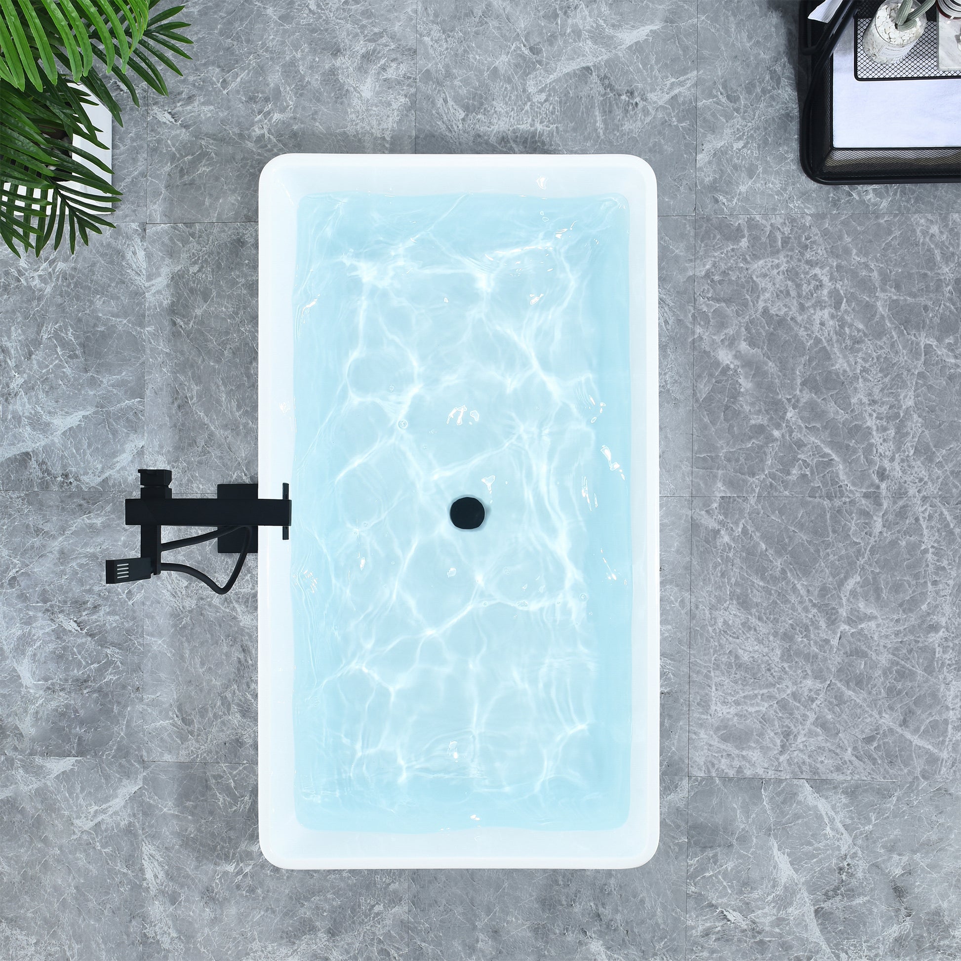 Freestanding Soaking Bathtub Features a Unique Square Silhouette by Altair