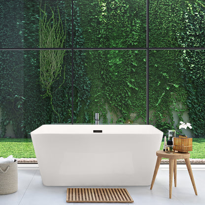 Freestanding Soaking Bathtub Features a Unique Square Silhouette by Altair
