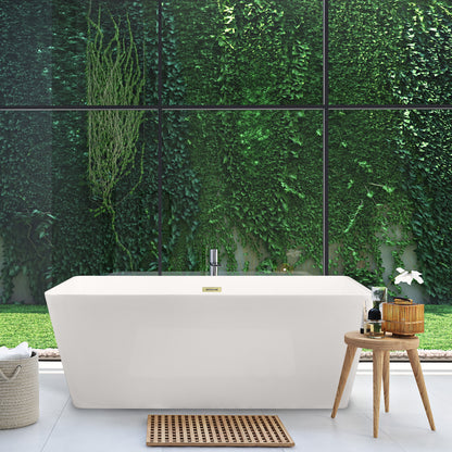 Sleek, Contemporary Square Design Freestanding Bathtub by Altair