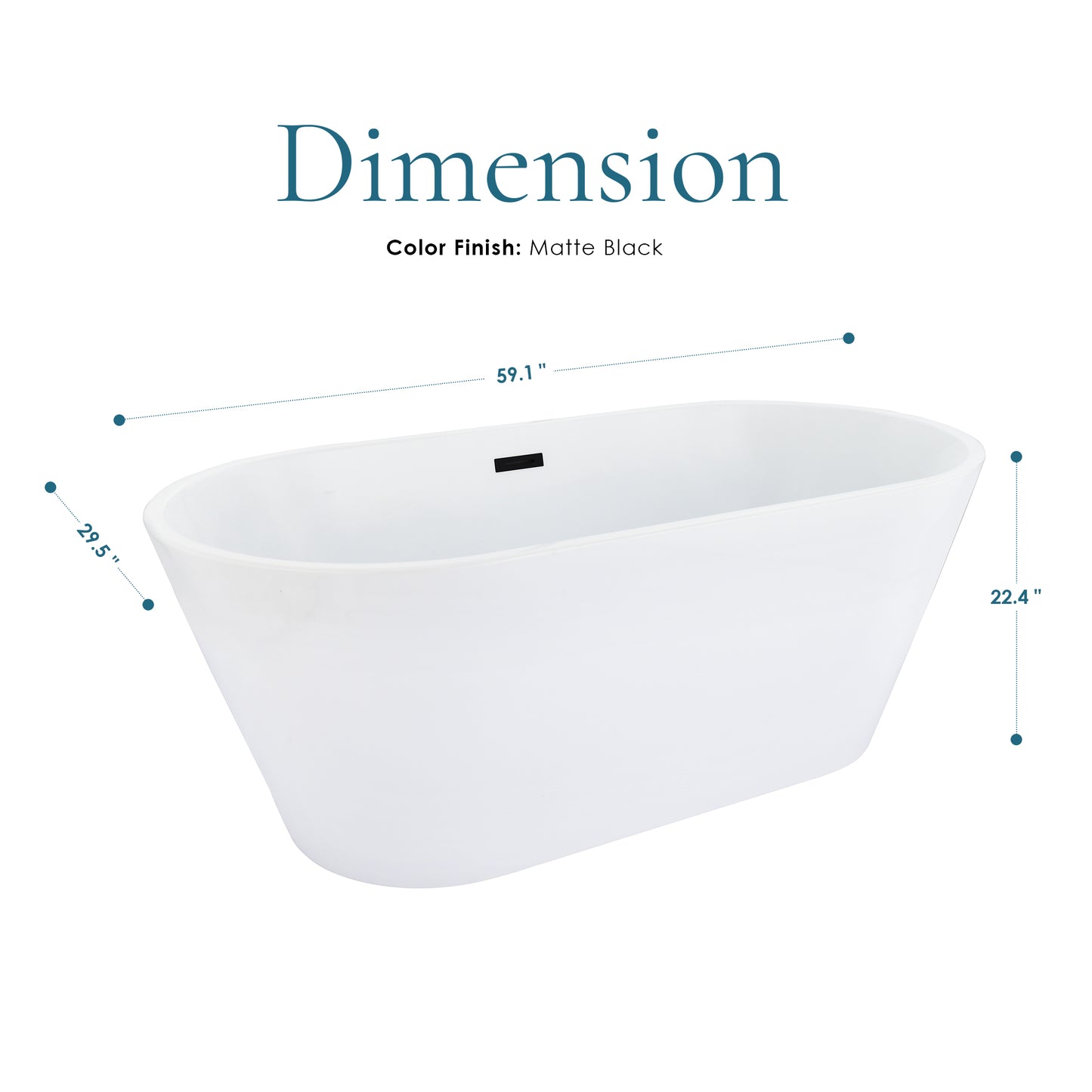 Contemporary Oval Design Freestanding Soaking Bathtub by Altair
