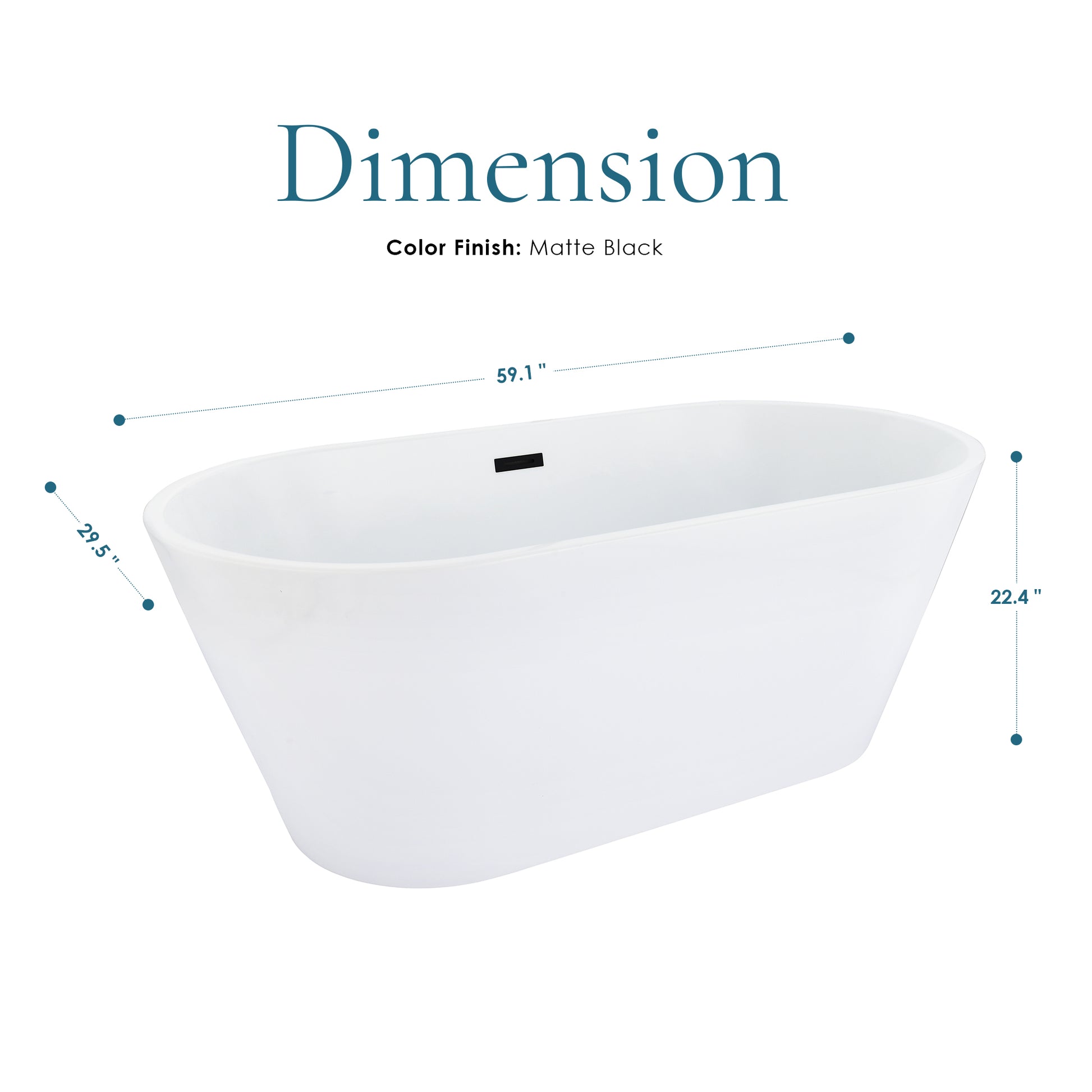 Contemporary Oval Design Freestanding Soaking Bathtub by Altair