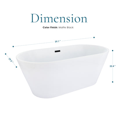 Contemporary Oval Design Freestanding Soaking Bathtub by Altair