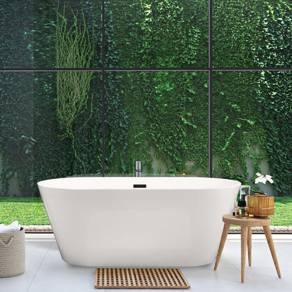 Contemporary Oval Design Freestanding Soaking Bathtub by Altair
