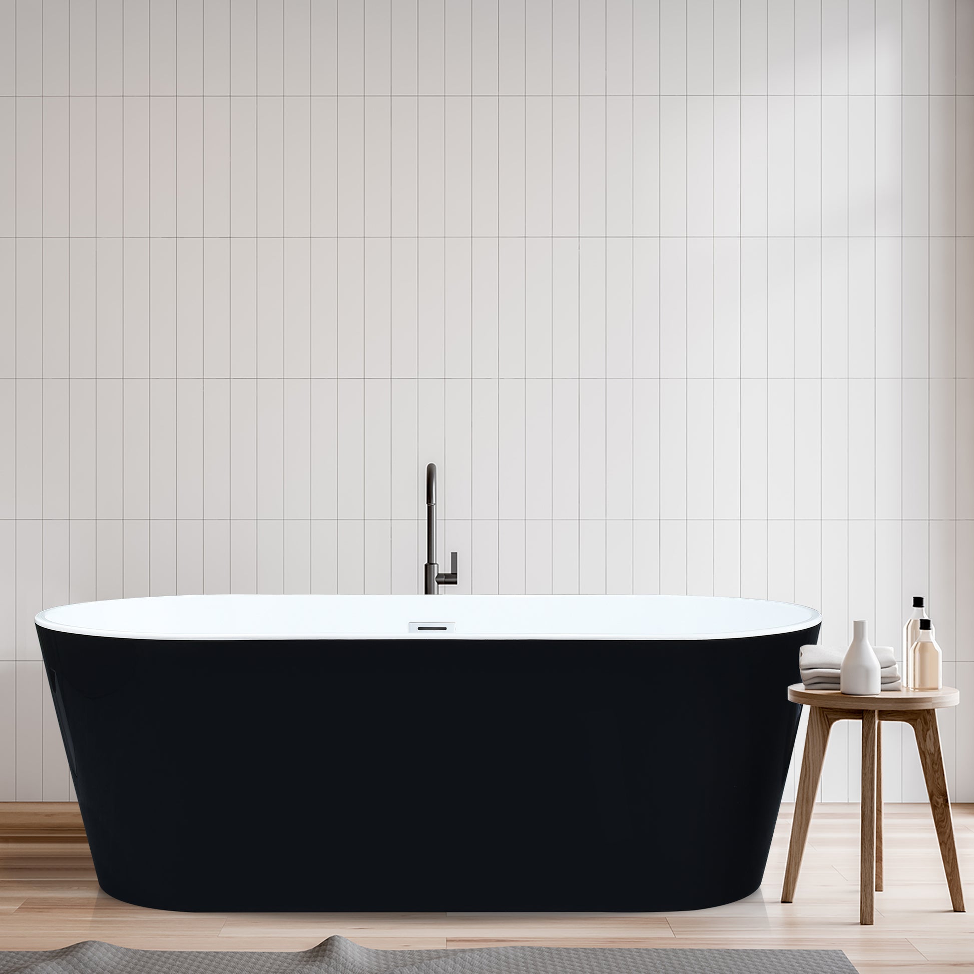 Contemporary Oval Design Freestanding Soaking Bathtub by Altair