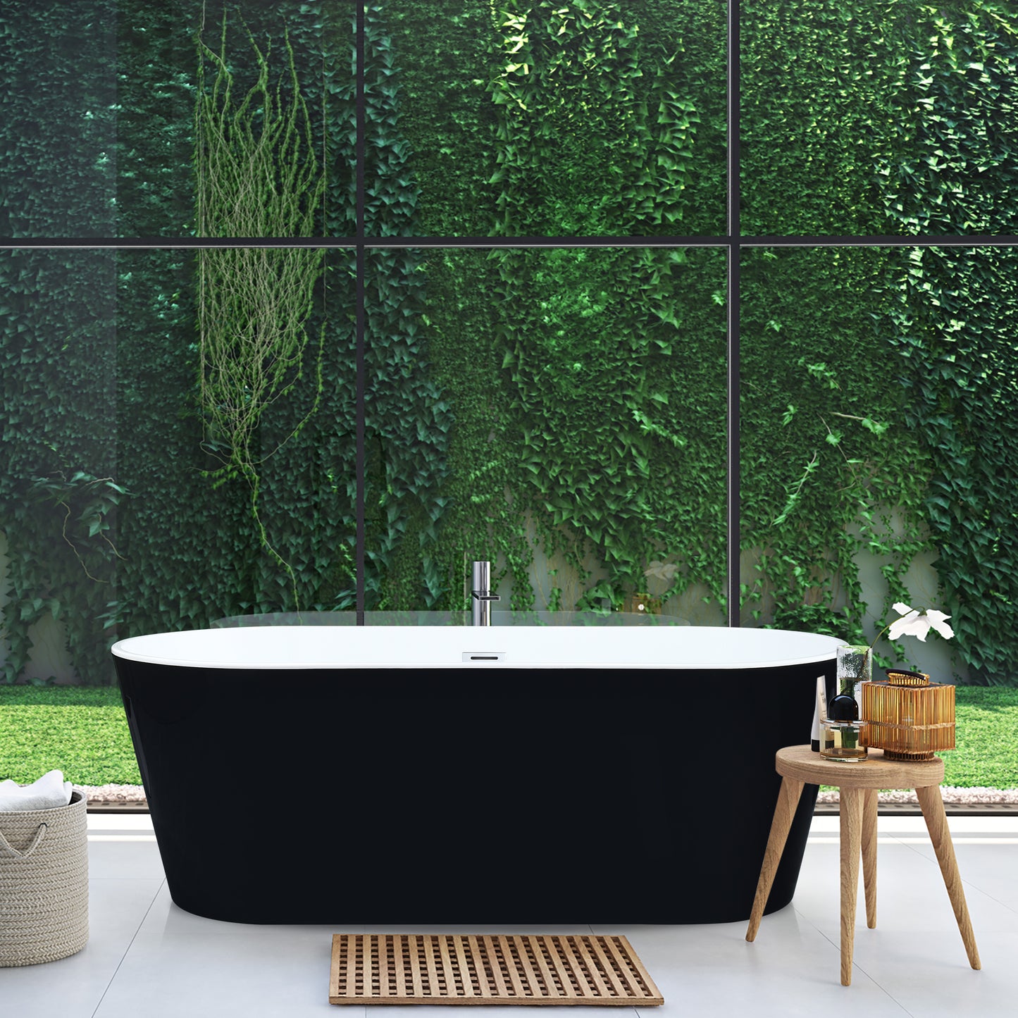 Contemporary Oval Design Freestanding Soaking Bathtub by Altair