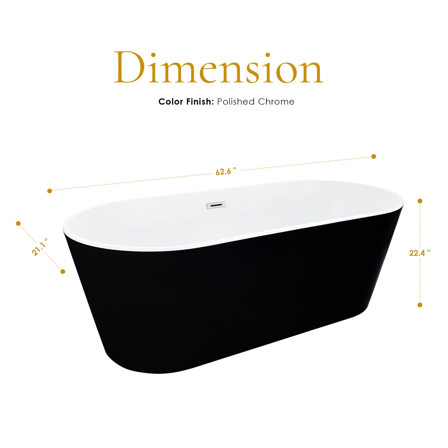 Contemporary Oval Design Freestanding Soaking Bathtub by Altair
