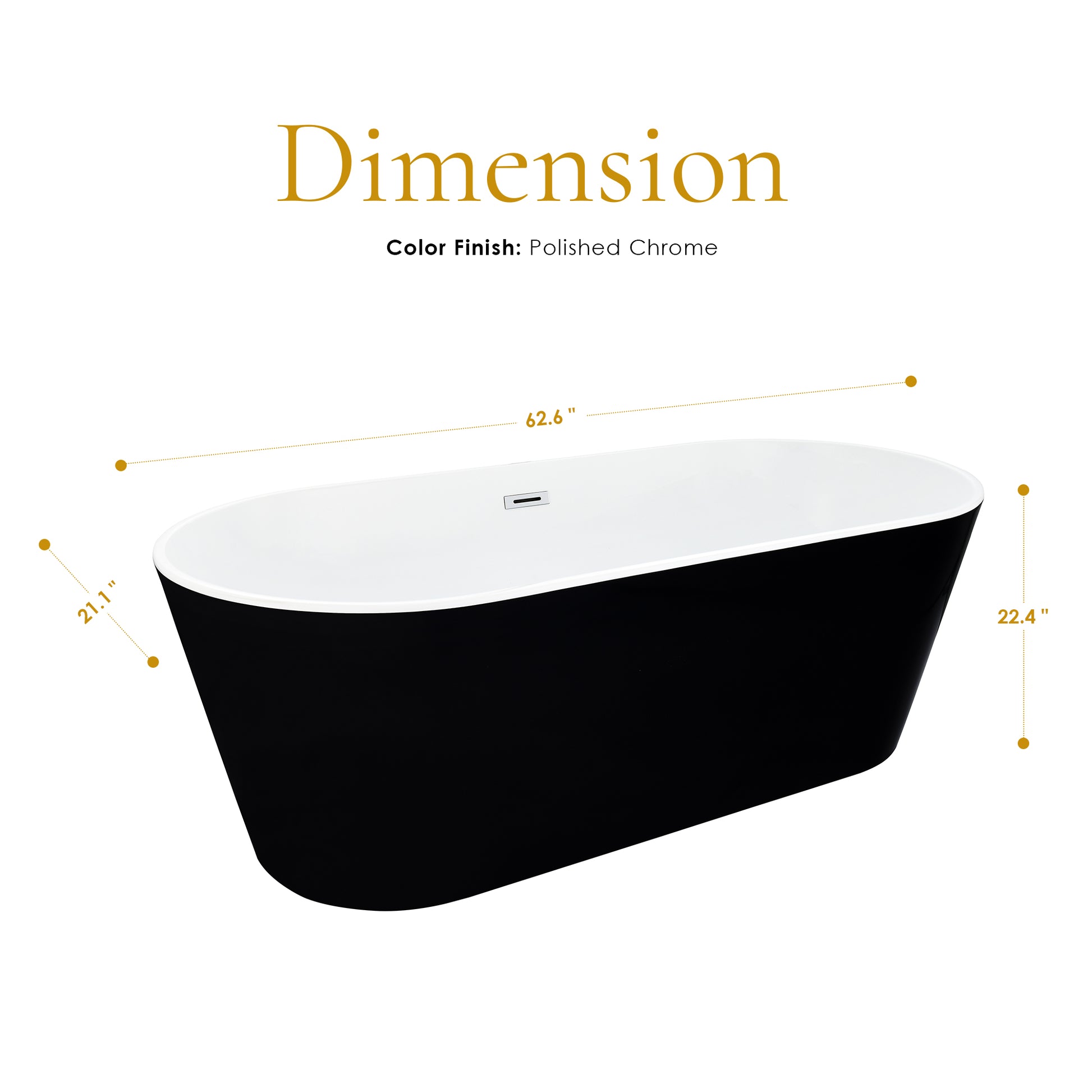 Contemporary Oval Design Freestanding Soaking Bathtub by Altair