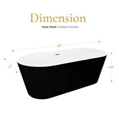 Contemporary Oval Design Freestanding Soaking Bathtub by Altair