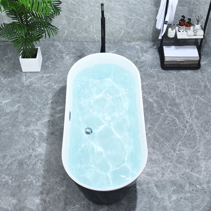 Contemporary Oval Design Freestanding Soaking Bathtub by Altair
